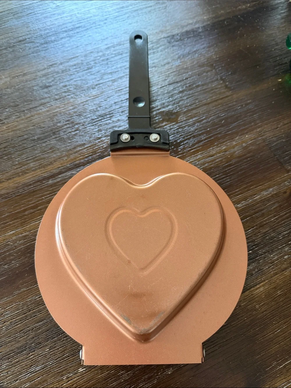 Heart-Shaped Copper Tone Pancake Press